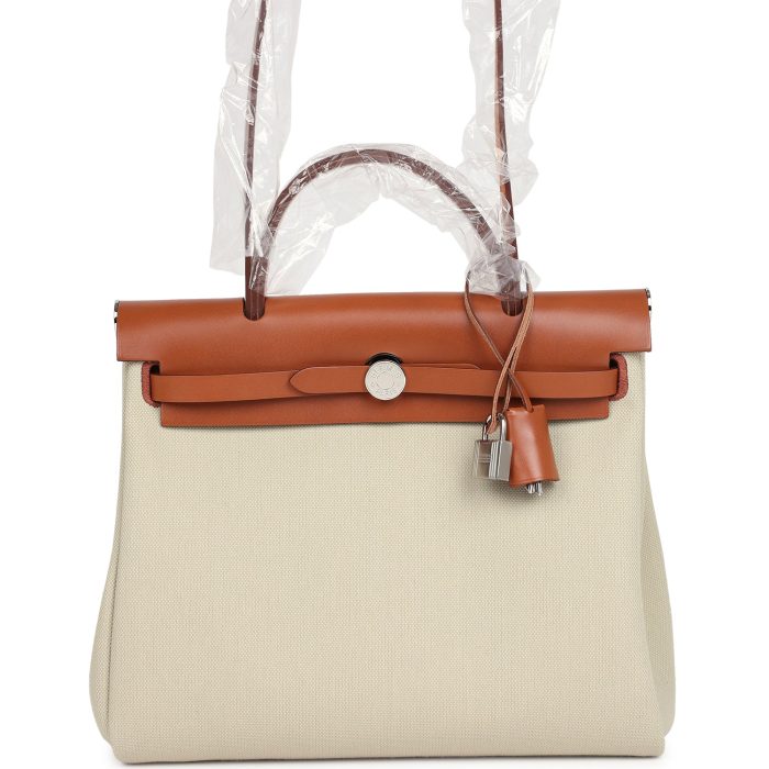 Handmade Bag HHZ PM 31 Beton Toile H & Fauve Vache Hunter Palladium Hardware