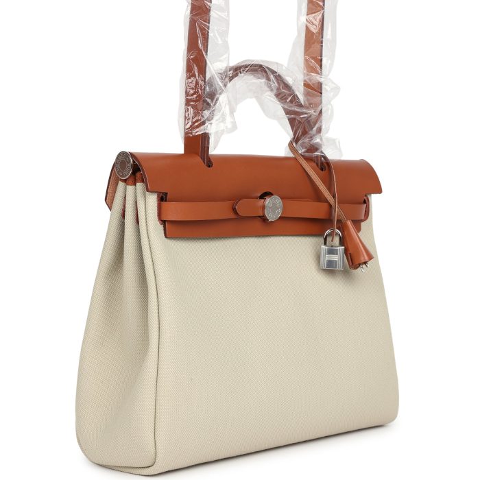 Handmade Bag HHZ PM 31 Beton Toile H & Fauve Vache Hunter Palladium Hardware - 图片 2