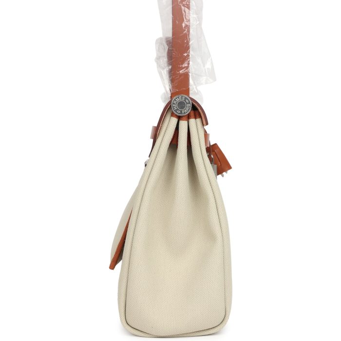 Handmade Bag HHZ PM 31 Beton Toile H & Fauve Vache Hunter Palladium Hardware - 图片 3