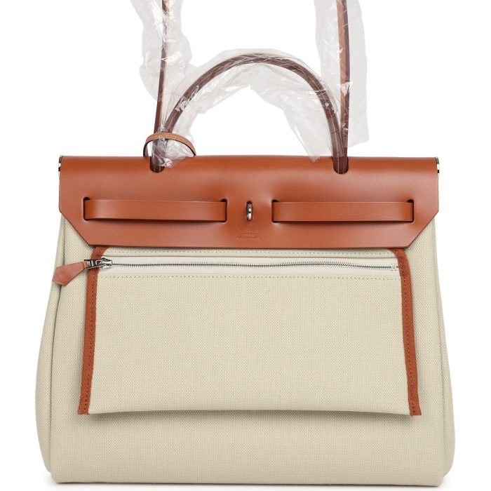 Handmade Bag HHZ PM 31 Beton Toile H & Fauve Vache Hunter Palladium Hardware - 图片 4