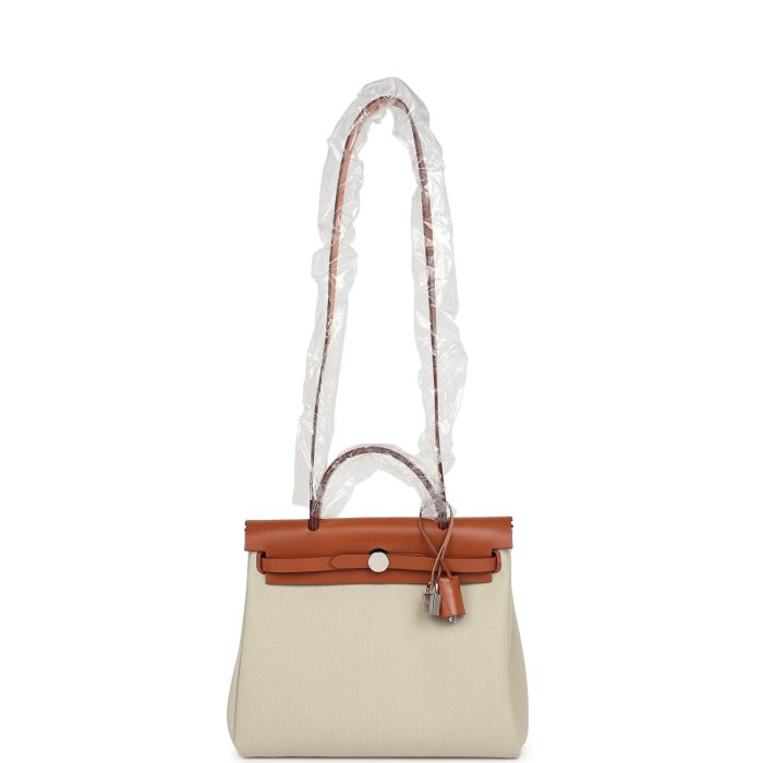 Handmade Bag HHZ PM 31 Beton Toile H & Fauve Vache Hunter Palladium Hardware - 图片 5