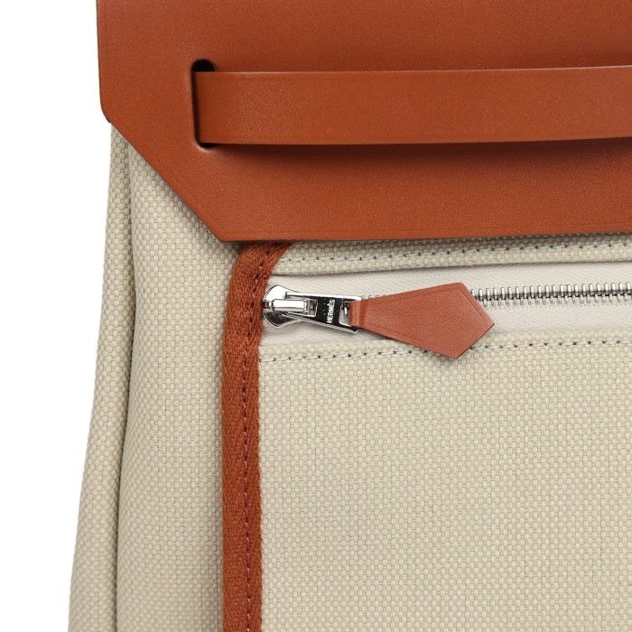 Handmade Bag HHZ PM 31 Beton Toile H & Fauve Vache Hunter Palladium Hardware - 图片 7