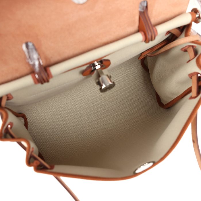 Handmade Bag HHZ PM 31 Beton Toile H & Fauve Vache Hunter Palladium Hardware - 图片 8