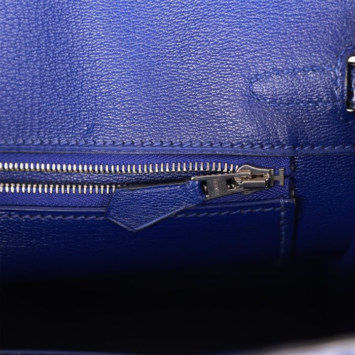 Handmade Bag HB 25 Bleu Electric Shiny Niloticus Crocodile Palladium Hardware - 图片 7