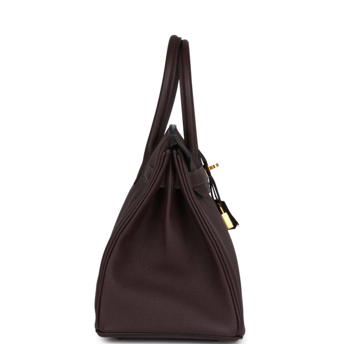 Handmade Bag HB 30 Chocolat Togo Gold Hardware - 图片 3
