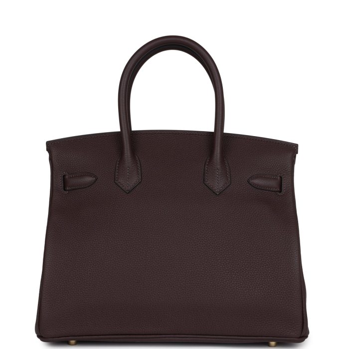 Handmade Bag HB 30 Chocolat Togo Gold Hardware - 图片 4