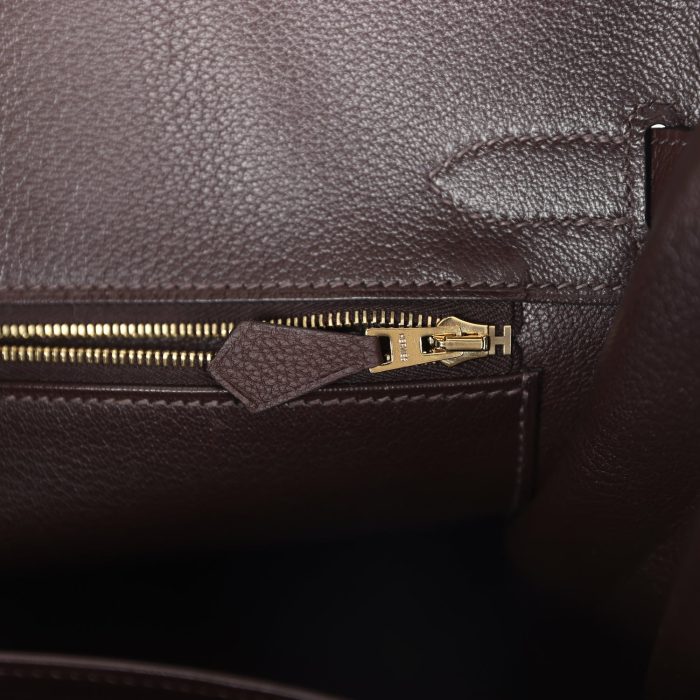 Handmade Bag HB 30 Chocolat Togo Gold Hardware - 图片 8