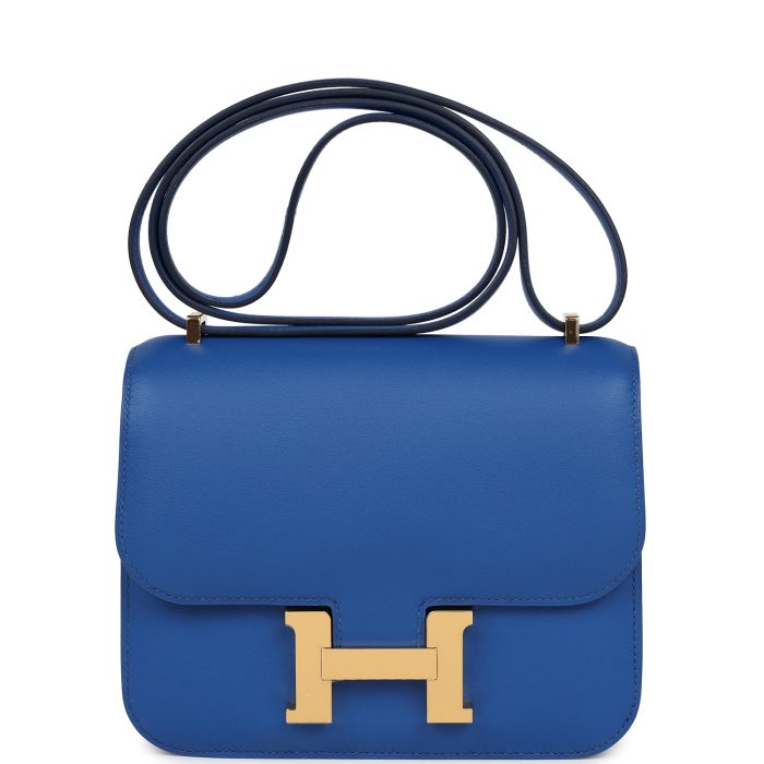 Handmade Bag HC 18 Bleu France Swift Gold Hardware