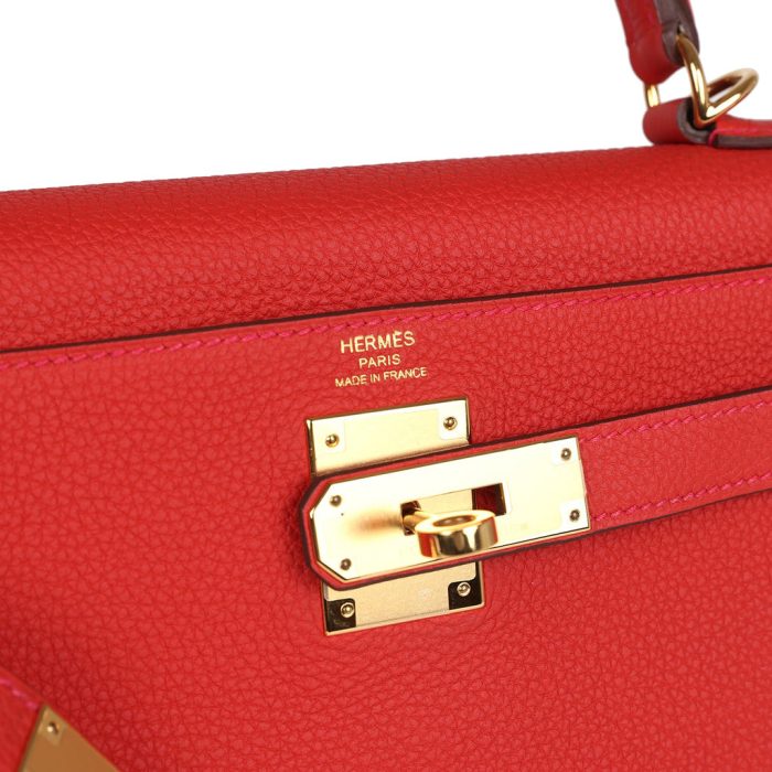 Handmade HKR 28 Geranium Togo Gold Hardware - 图片 6