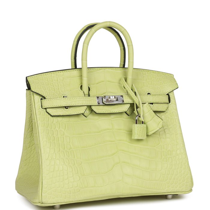 Handmade Bag HB 25 Jaune Bourgeon Matte Alligator Palladium Hardware - 图片 2