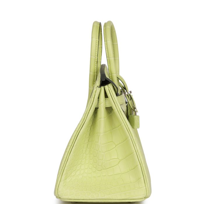 Handmade Bag HB 25 Jaune Bourgeon Matte Alligator Palladium Hardware - 图片 3
