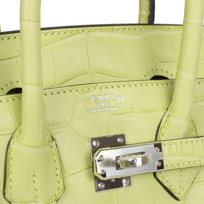 Handmade Bag HB 25 Jaune Bourgeon Matte Alligator Palladium Hardware - 图片 6