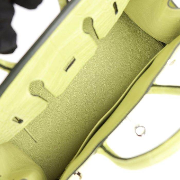 Handmade Bag HB 25 Jaune Bourgeon Matte Alligator Palladium Hardware - 图片 7