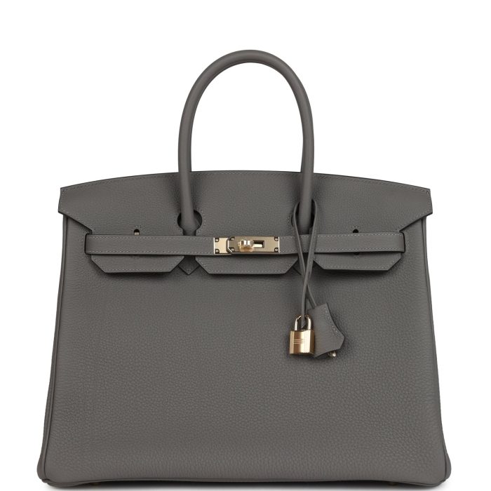 Handmade Bag HB 35 Gris Meyer Togo Permabrass Hardware
