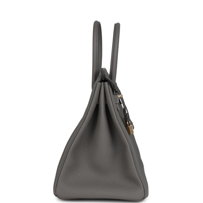 Handmade Bag HB 35 Gris Meyer Togo Permabrass Hardware - 图片 3