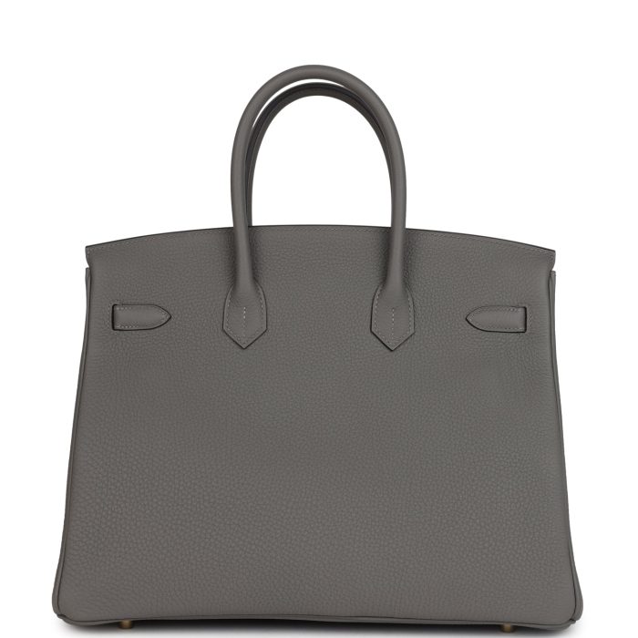 Handmade Bag HB 35 Gris Meyer Togo Permabrass Hardware - 图片 4