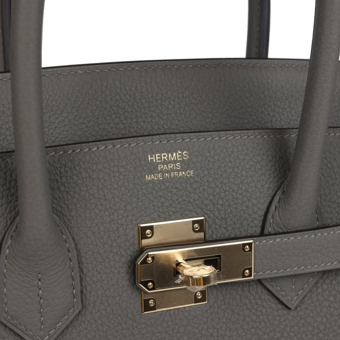 Handmade Bag HB 35 Gris Meyer Togo Permabrass Hardware - 图片 6