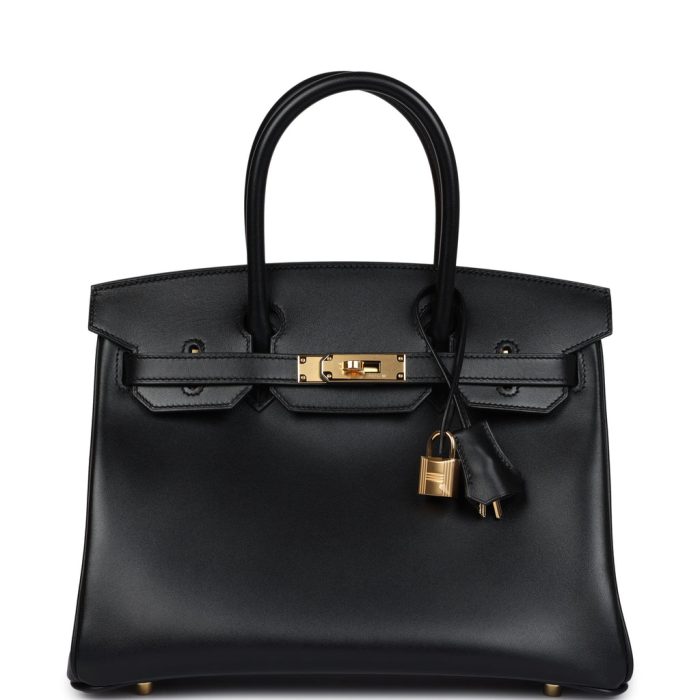 Handmade Bag HB 30 Black Tadelakt Gold Hardware