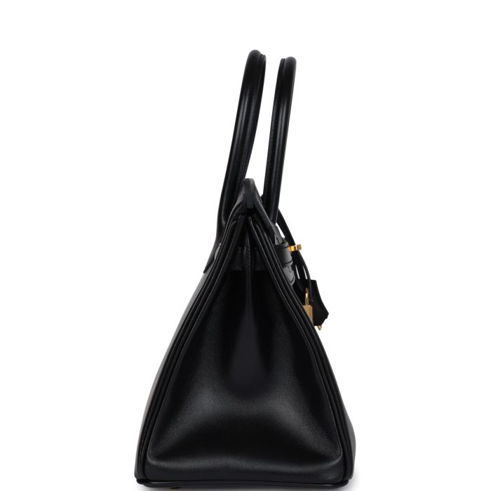 Handmade Bag HB 30 Black Tadelakt Gold Hardware - 图片 3