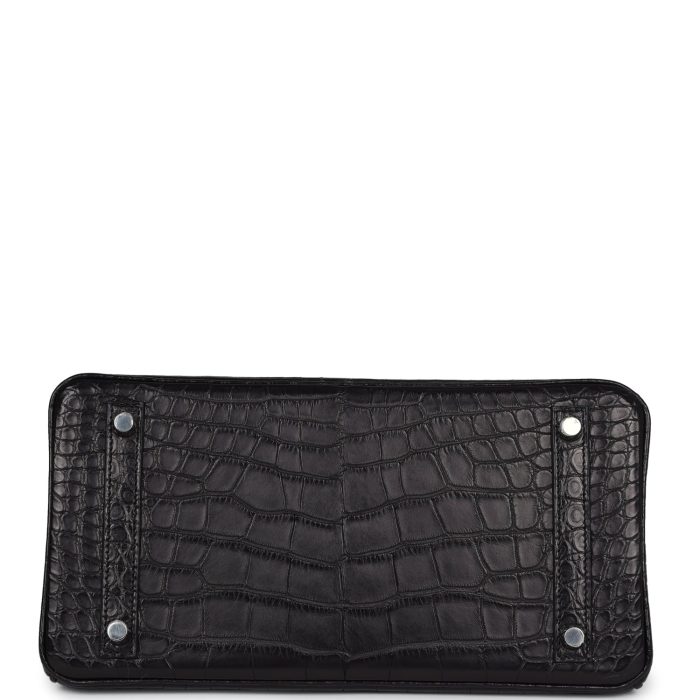 Handmade Bag HB 30 Black Matte Alligator Palladium Hardware - 图片 5
