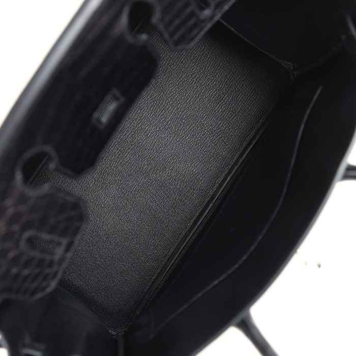 Handmade Bag HB 30 Black Matte Alligator Palladium Hardware - 图片 7