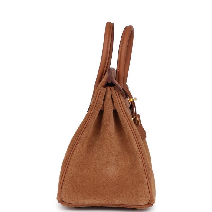 Handmade Bag HB 25 Chamois Grizzly and Gold Swift Gold Hardware - 图片 3