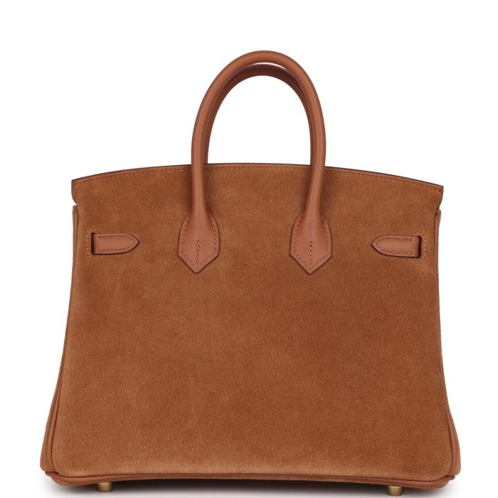 Handmade Bag HB 25 Chamois Grizzly and Gold Swift Gold Hardware - 图片 4