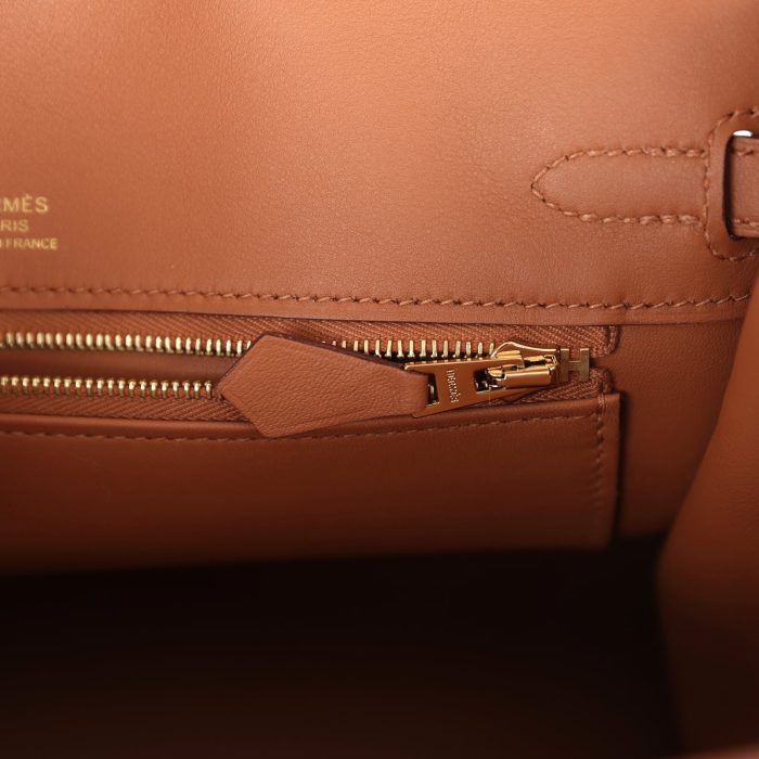 Handmade Bag HB 25 Chamois Grizzly and Gold Swift Gold Hardware - 图片 9