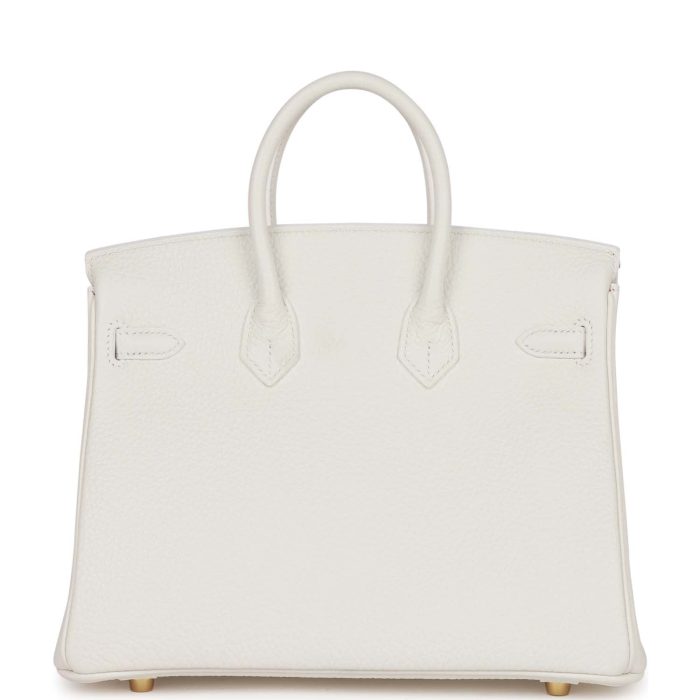 Handmade Bag HSOB(HSS) 25 White Verso Clemence Permabrass Hardware - 图片 4