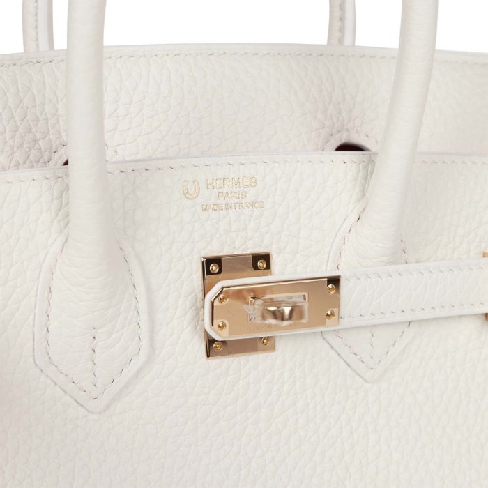 Handmade Bag HSOB(HSS) 25 White Verso Clemence Permabrass Hardware - 图片 6