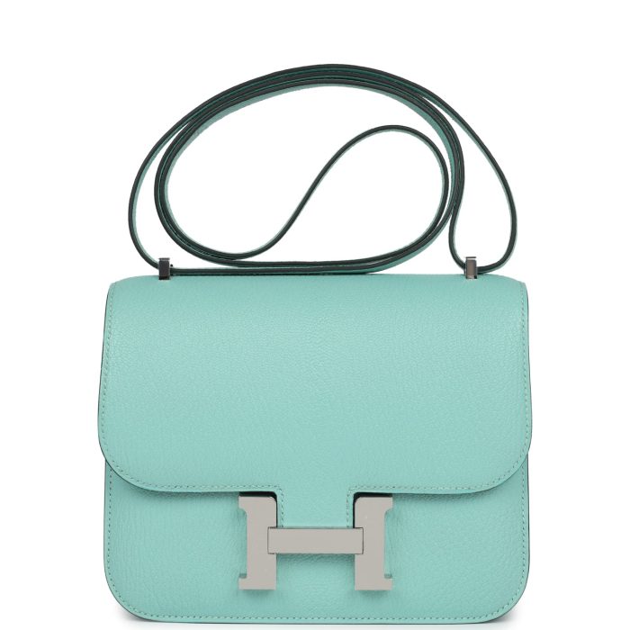 Handmade Bag HC 18 Aqua Chevre Palladium Hardware