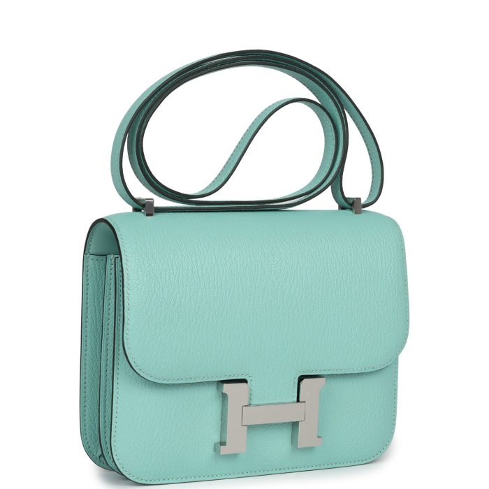 Handmade Bag HC 18 Aqua Chevre Palladium Hardware - 图片 2