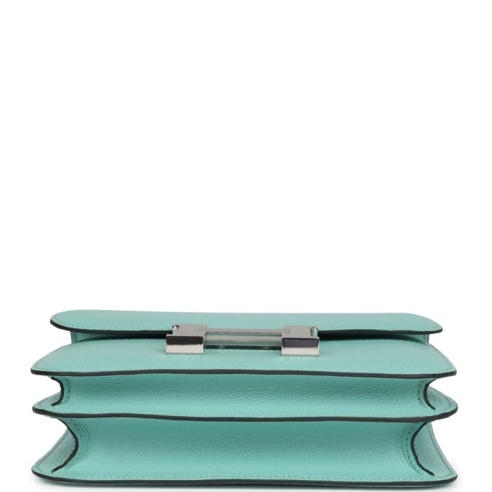 Handmade Bag HC 18 Aqua Chevre Palladium Hardware - 图片 5