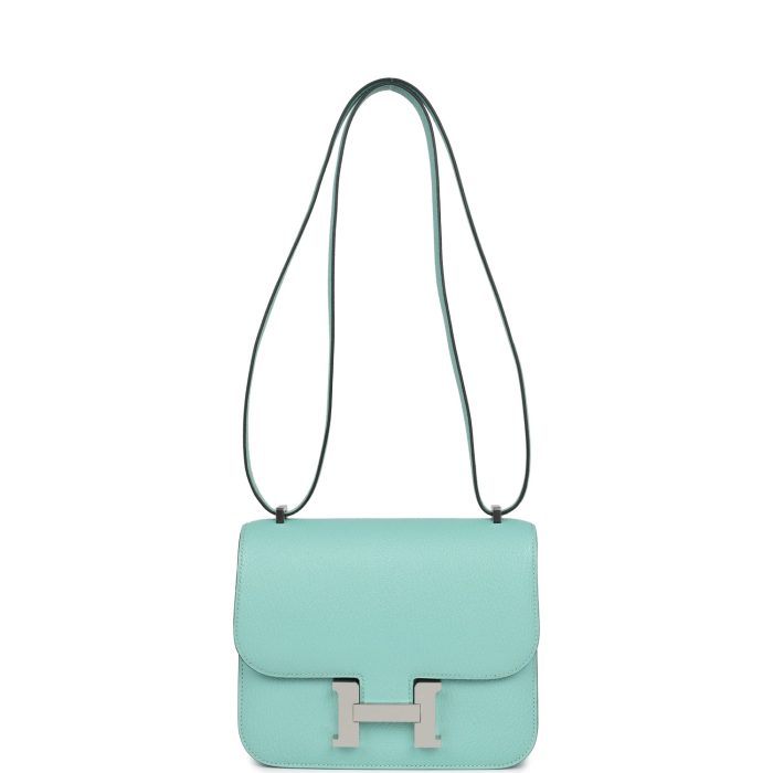 Handmade Bag HC 18 Aqua Chevre Palladium Hardware - 图片 6