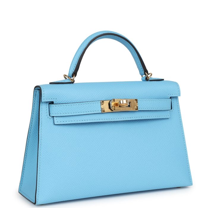 Handmade HKS 20 Celeste Epsom Gold Hardware - 图片 2