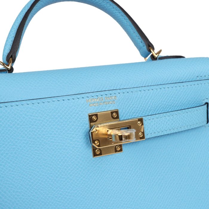 Handmade HKS 20 Celeste Epsom Gold Hardware - 图片 6