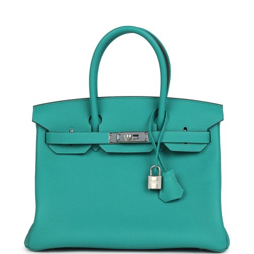 Handmade Bag HB 30 Vert Verone Togo Palladium Hardware