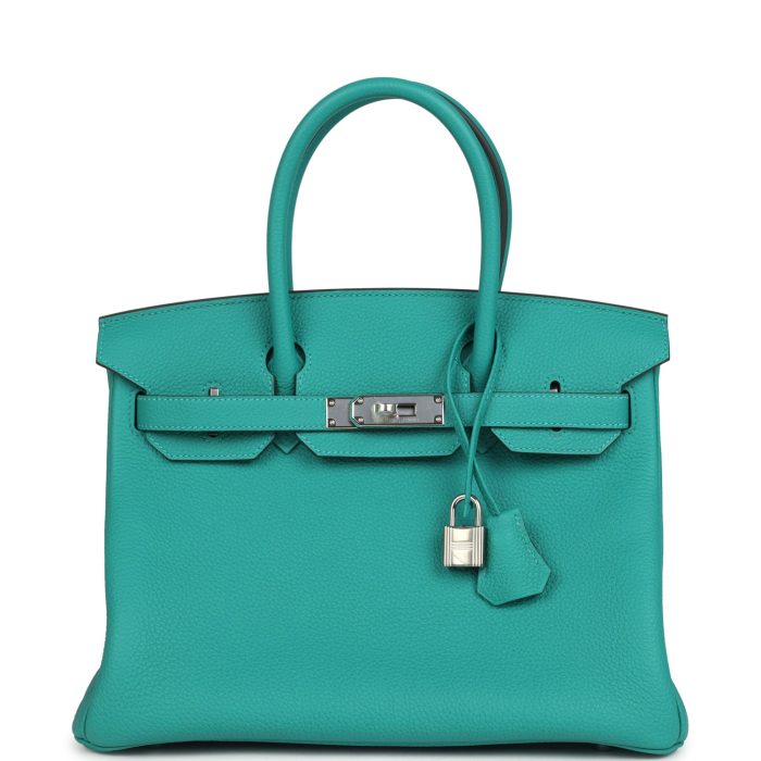 Handmade Bag HB 30 Vert Verone Togo Palladium Hardware