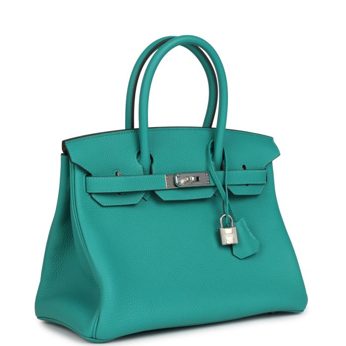 Handmade Bag HB 30 Vert Verone Togo Palladium Hardware - 图片 2