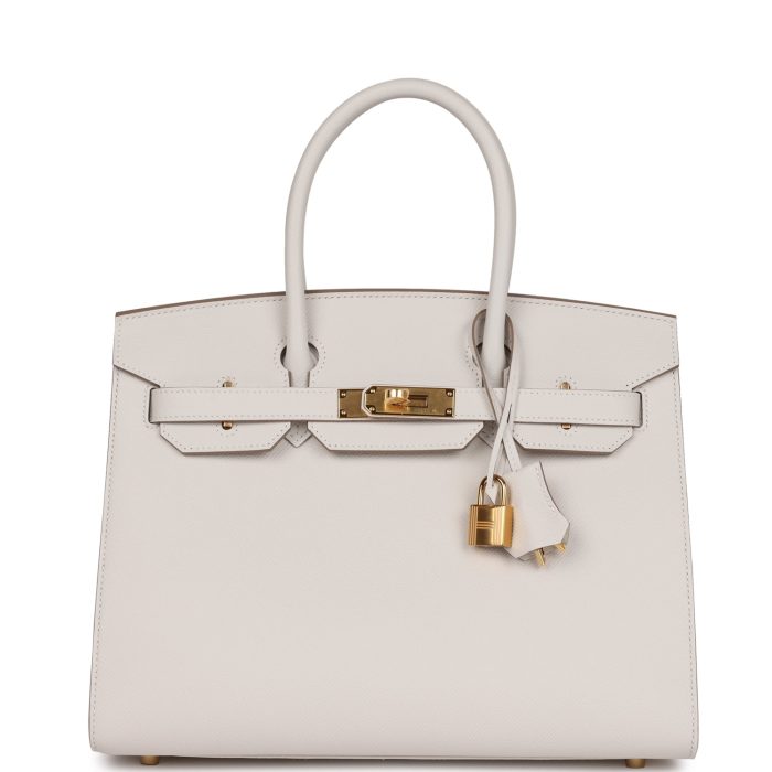 Handmade Bag HB Sellier 30 Gris Pale Epsom Gold Hardware