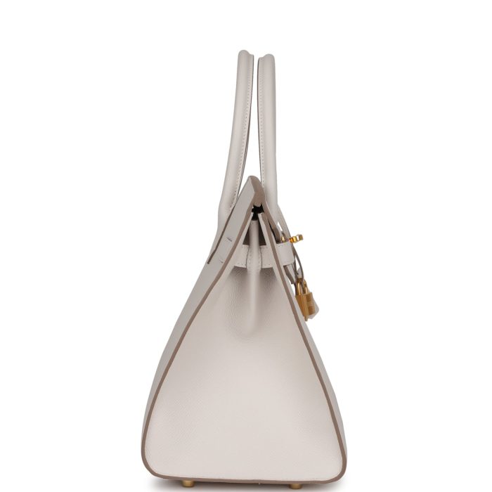 Handmade Bag HB Sellier 30 Gris Pale Epsom Gold Hardware - 图片 3