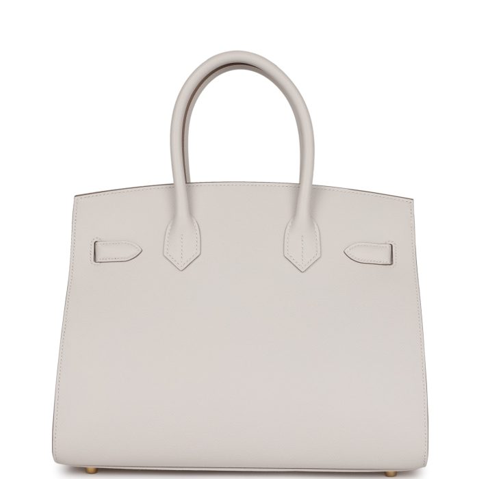 Handmade Bag HB Sellier 30 Gris Pale Epsom Gold Hardware - 图片 4