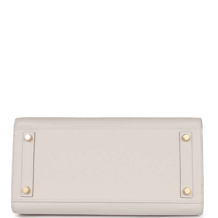 Handmade Bag HB Sellier 30 Gris Pale Epsom Gold Hardware - 图片 5