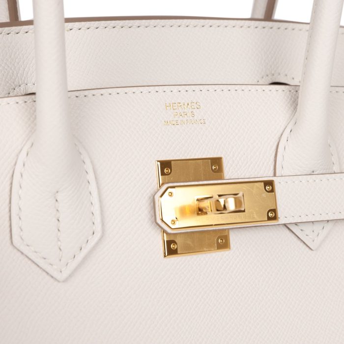 Handmade Bag HB Sellier 30 Gris Pale Epsom Gold Hardware - 图片 6