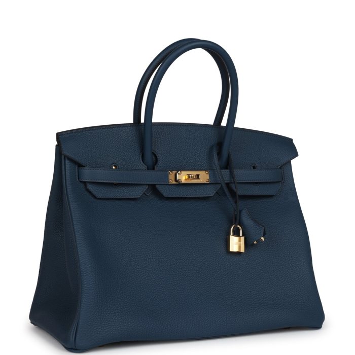 Hermes Birkin 35 Bleu De Prusse Togo Gold Hardware - 图片 2