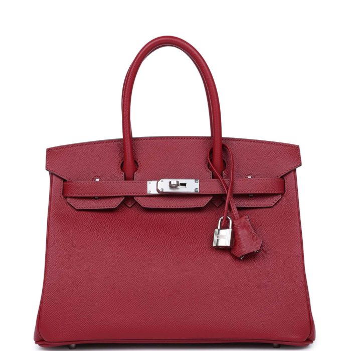 Handmade Bag HB 30 Rouge Grenat Epsom Palladium Hardware