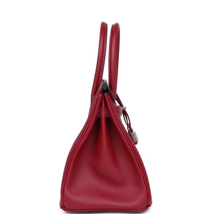 Handmade Bag HB 30 Rouge Grenat Epsom Palladium Hardware - 图片 3