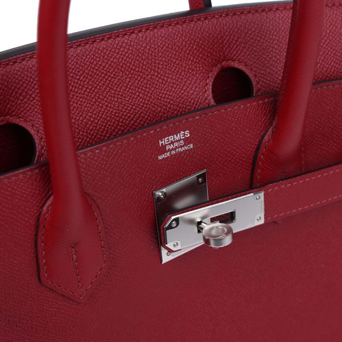 Handmade Bag HB 30 Rouge Grenat Epsom Palladium Hardware - 图片 6