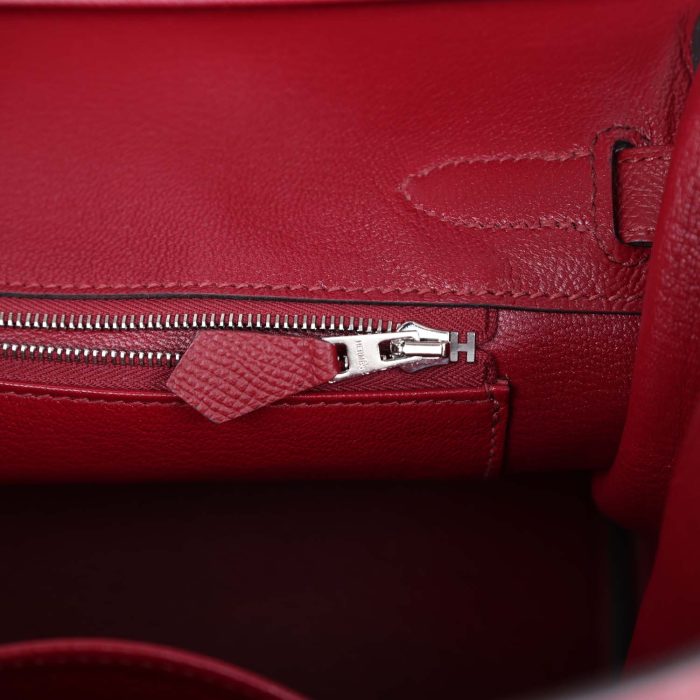 Handmade Bag HB 30 Rouge Grenat Epsom Palladium Hardware - 图片 8