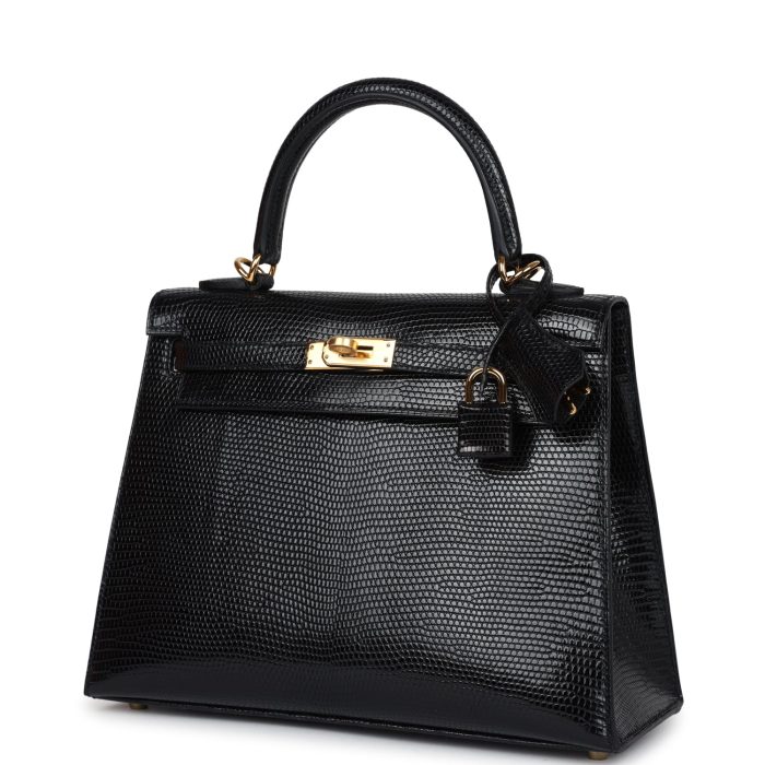 Handmade HKS 25 Black Varanus Niloticus Lizard Gold Hardware - 图片 2